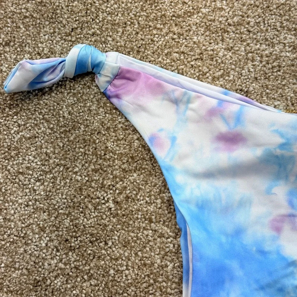 PHAX Swimwear Women Azul Tie Dye Latin Bikini Bottom Blue Purple Medium NEW Swim